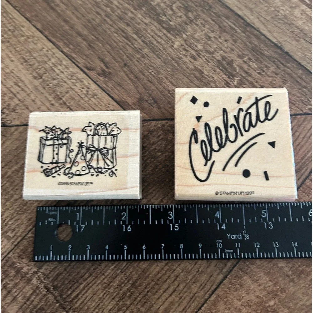 Stampin Up Birthday Celebration Wood Rubber Stamp Lot 20pc Scrapbook Card Craft